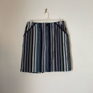 Christopher & Banks NWOT Women’s Green and Blue Striped Skort 8